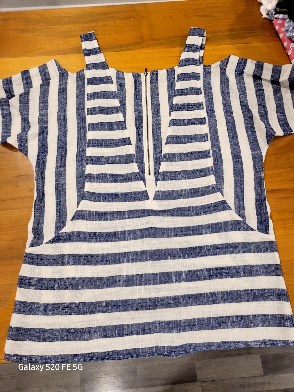 Soft Surroundings Navy and White Striped Top